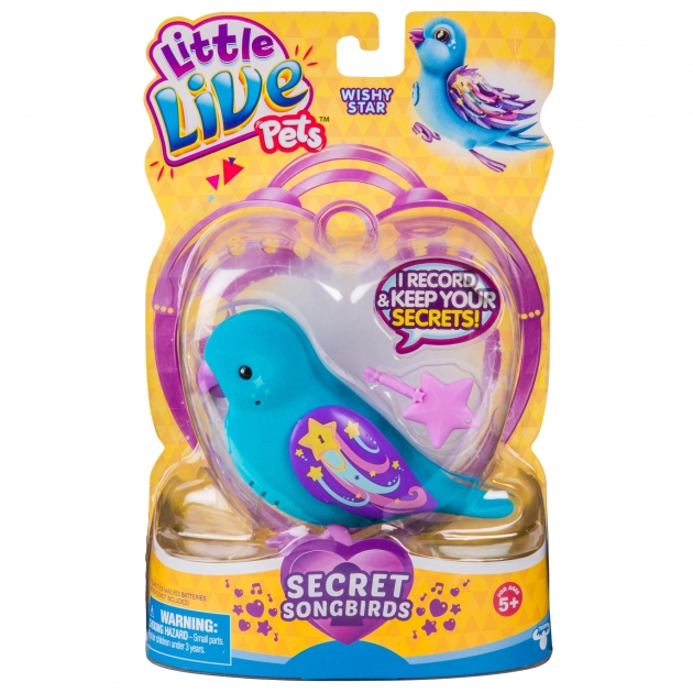 Птичка Little Live Pets Wishy Star голубая с фиолетовым клювом 28397/ast28390
