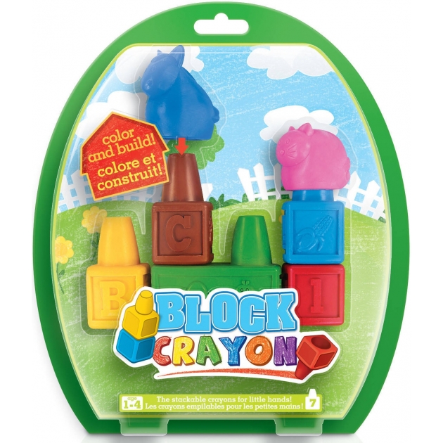 Набор восковых фигурных мелков Block Crayon Ферма 6001