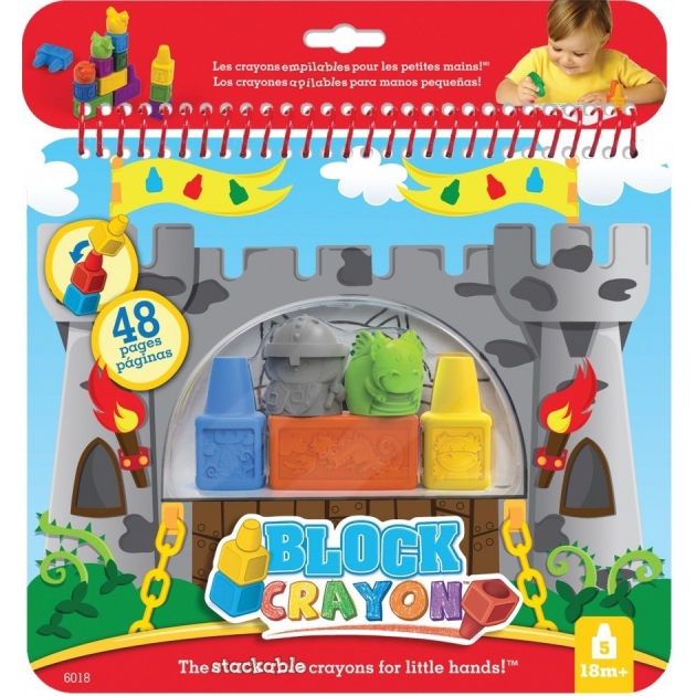 Набор восковых фигурных мелков Block Crayon Рыцарь и дракон 6018