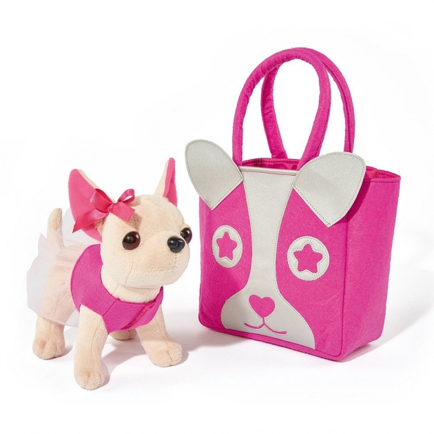 Мягкая игрушка Simba Chi chi love Чихуахуа с розовой сумкой 20 см 5897403