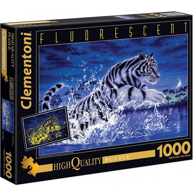 Пазл Clementoni Флуоресцентный Прыжок тигра 1000 элементов 39354