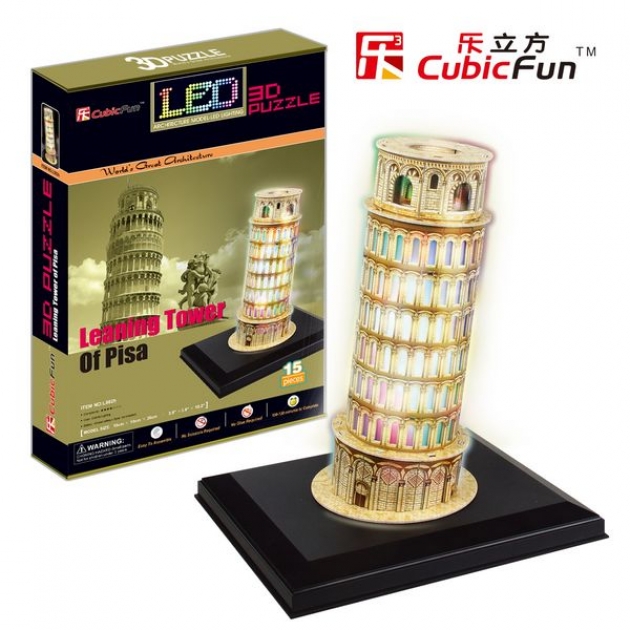 3D Пазл CubicFun Пизанская башня с иллюминацией (Италия) L502h