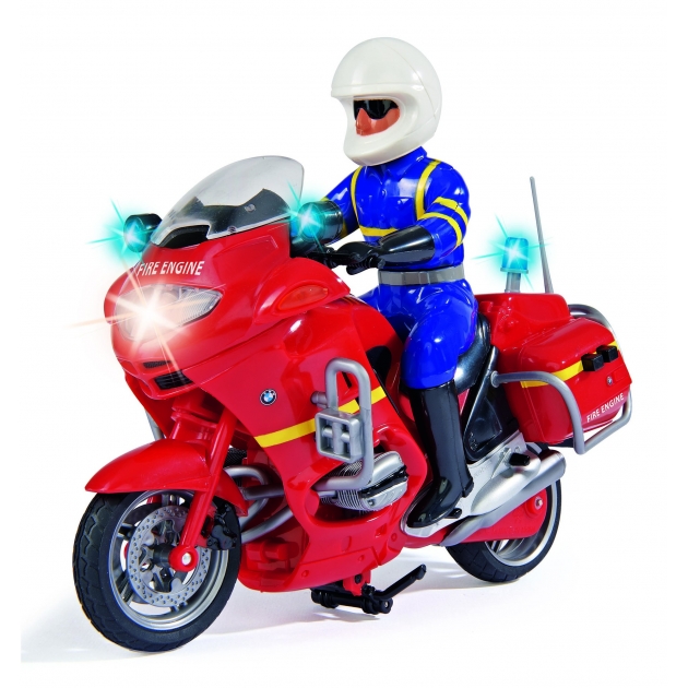 Мотоцикл Dickie фрикционный 20 см красный со светом и звуком 3383025