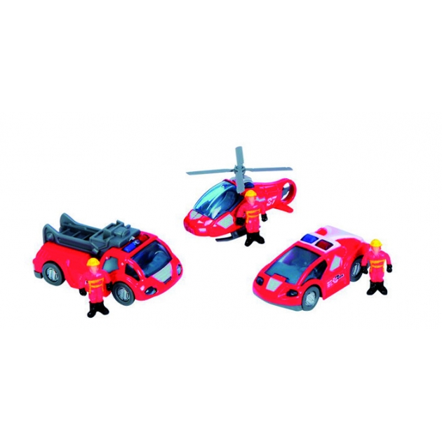 Dickie красный вертолет 2 машинки и фигурки людей 3315405