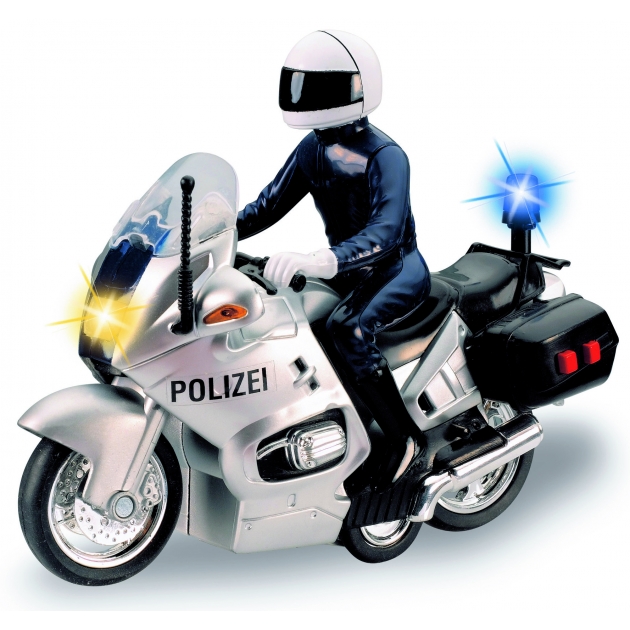 Мотоцикл Dickie белый фрикционный со светом и звуком 3383749