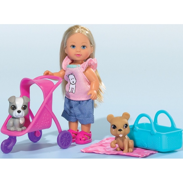 Кукла Evi Love Еви с двумя собачками и коляской 5733080