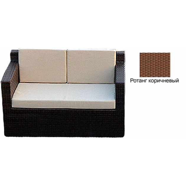 Диван двухместный с 3 подушками GARDA-1007 R коричневый