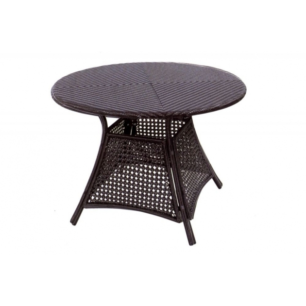 Стол обеденный с плетеной столешней GARDA-1015 коричневый