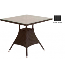 Квадратный обеденный стол со стеклом GARDA-2007 R черный...