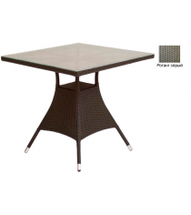 Квадратный обеденный стол со стеклом GARDA-2007 R серый