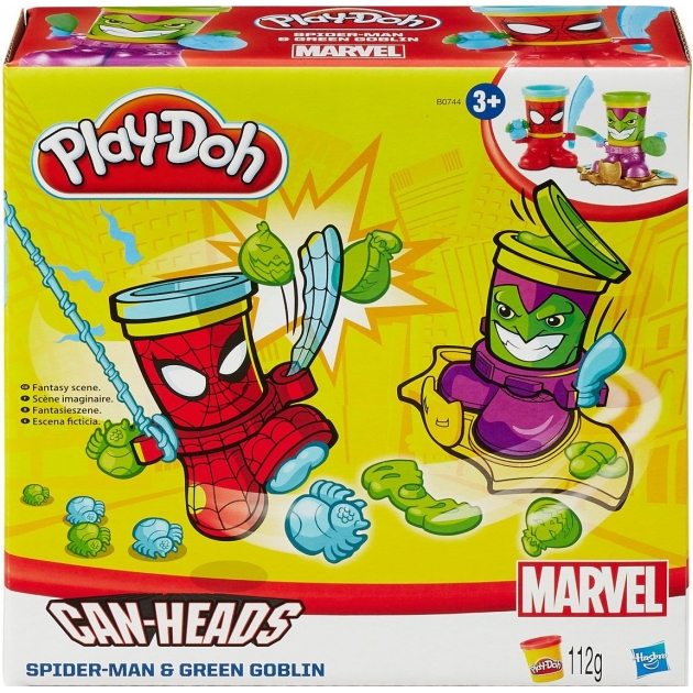 Игровой набор пластилина Hasbro Play Doh фигурки герои Марвел Человек Паук и Зеленый Гоблин B0594
