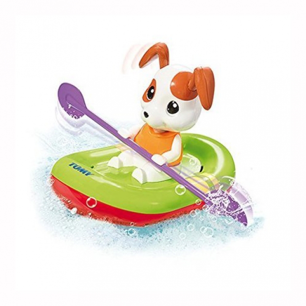 Заводная игрушка для ванны щенок в лодке Tomy E72424