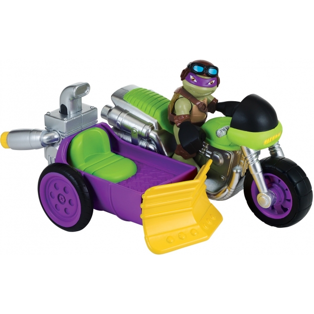Playmates toys Фигурка TMNT Half-Shell Heroes Черепашка ниндзя Донни с мотоциклом 6 см 96702