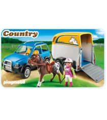 Playmobil серия конный клуб Джип с трейлером для перевозки лошадей 5223pm...