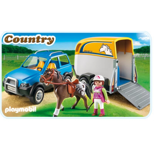 Playmobil серия конный клуб Джип с трейлером для перевозки лошадей 5223pm