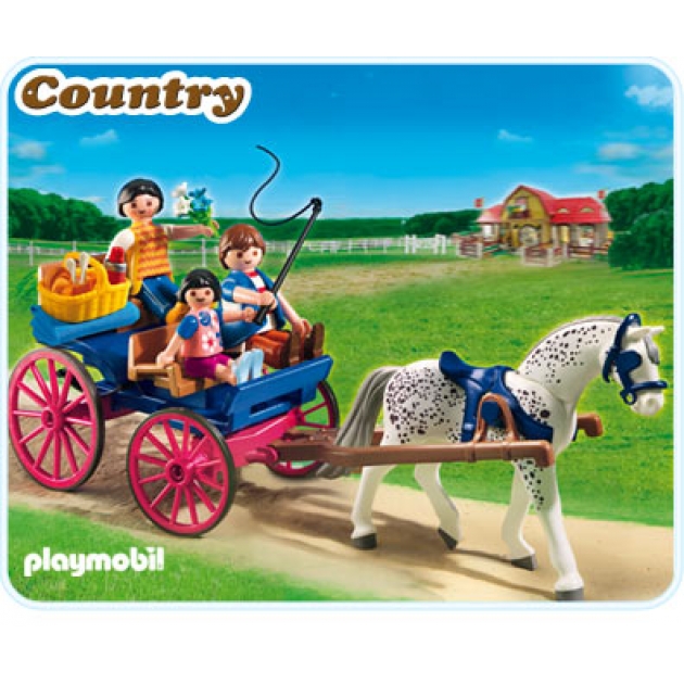 Playmobil серия конный клуб Повозка, запряженная лошадью 5226pm