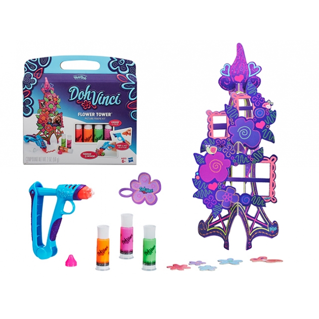 Набор для девочки для творчества фоторамка цветочная башня play doh a7191