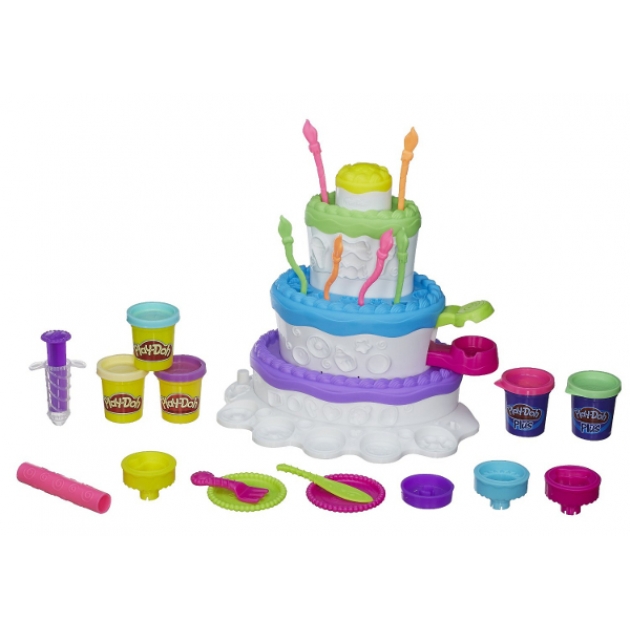 Детский пластилин play doh набор праздничный торт hasbro a7401