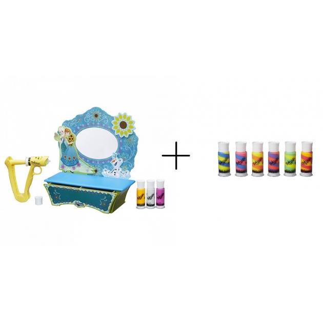 Детский пластилин Play Doh Набор Doh Vinci стильный туалетный столик B5512 и набор блестящих катриджей B0006 B5512N