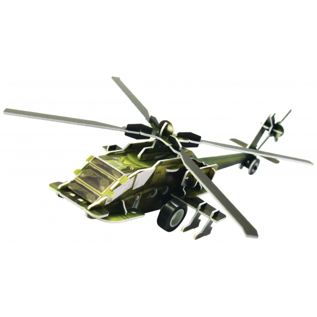 3D Пазл IQ Puzzle Вертолет AH-64 инерционный