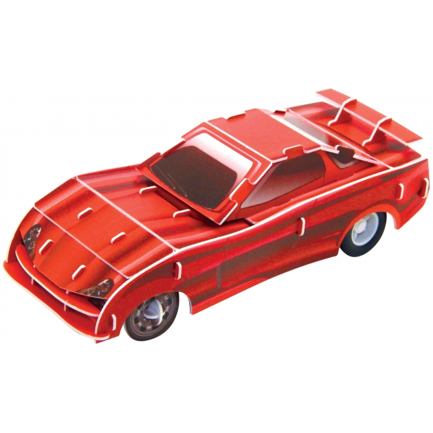 3D Пазл IQ Puzzle Красный гоночный автомобиль инерционный