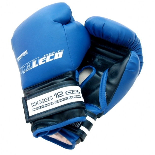 Перчатки боксерские Leco 8 унц синие Premium Pro