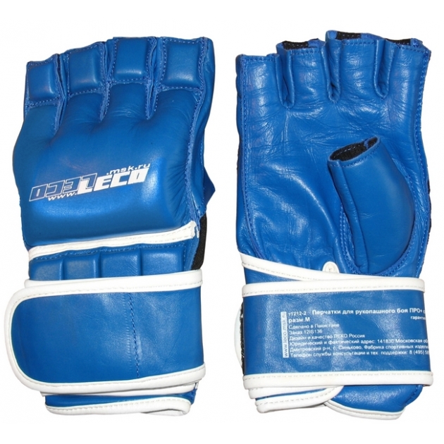 Перчатки для рукопашного боя Leco Pro plus синие размер M