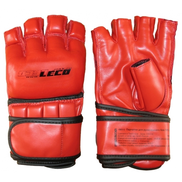 Перчатки для рукопашного боя Leco Pro красные размер M