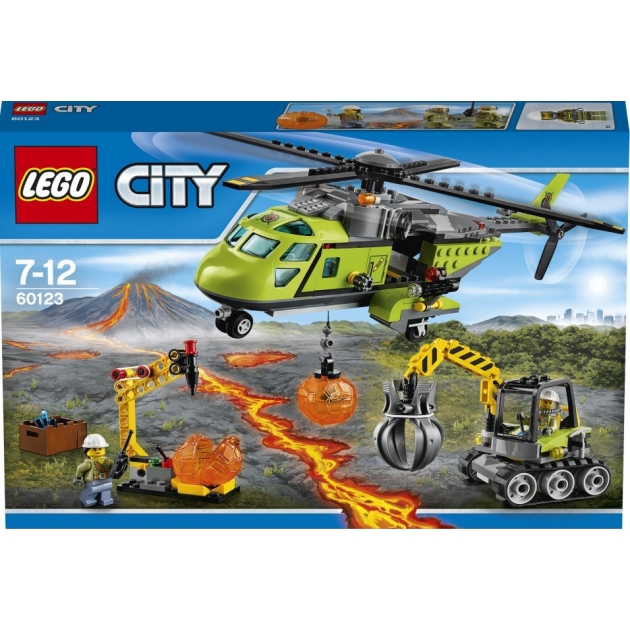 Lego City Грузовой вертолет исследователей вулканов 60123