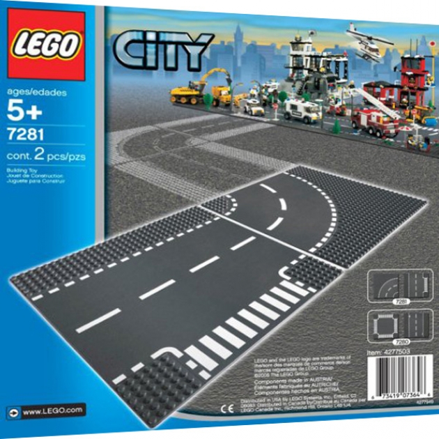 Lego City Т-соединения и изогнутые рельсы 7281