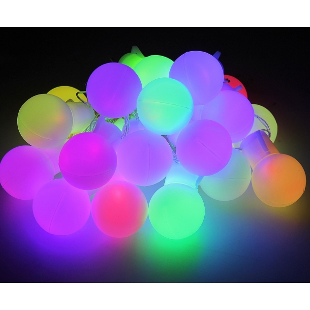 Новогодняя гирлянда Luazon Большие шарики 5 см Метраж 6 м LED переливается мульти 186613