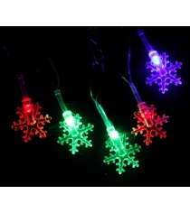 Новогодняя гирлянда Luazon Снежинки малые Метраж 5 м нить силикон LED мульти 541525