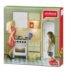 Набор кукольной мебели Lundby Смоланд Кухня с холодильником и плитой LB_60209500