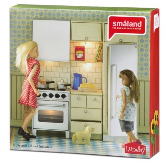 Набор кукольной мебели Lundby Смоланд Кухня с холодильником и плитой LB_60209500