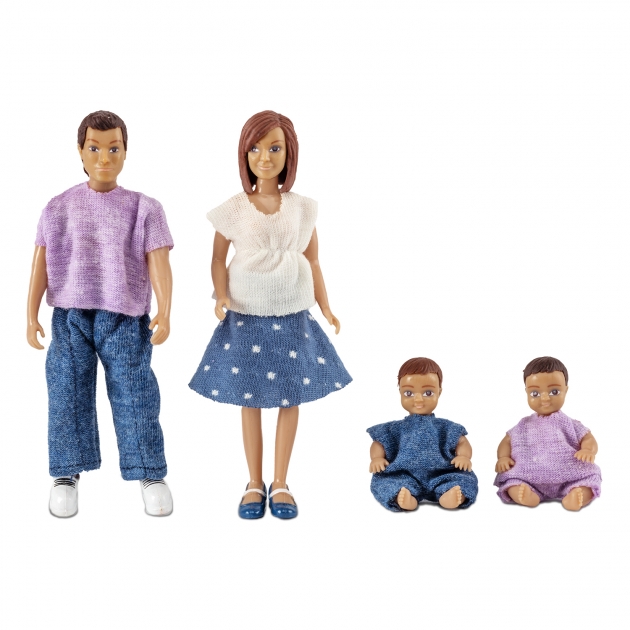 Куклы для домика Lundby семья с двумя малышами LB_60806300