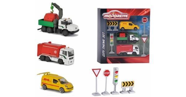 City Majorette 3 машинки 7,5 см и знаки 2058586 — купить по лучшей цене ...