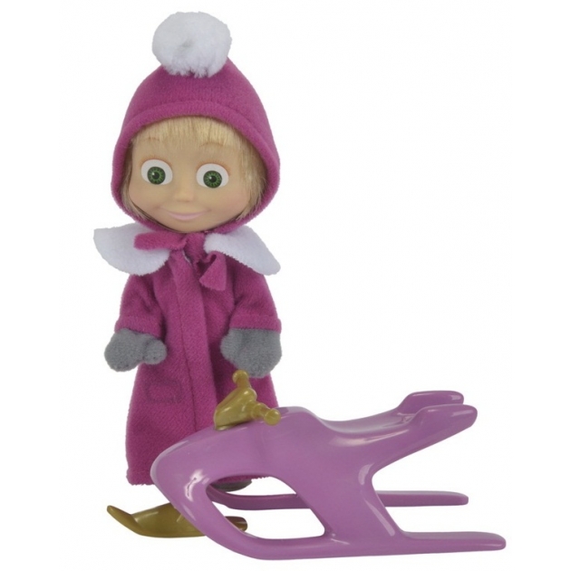 Кукла Маша в зимней одежде со снегокатом Маша и Медведь 9301681