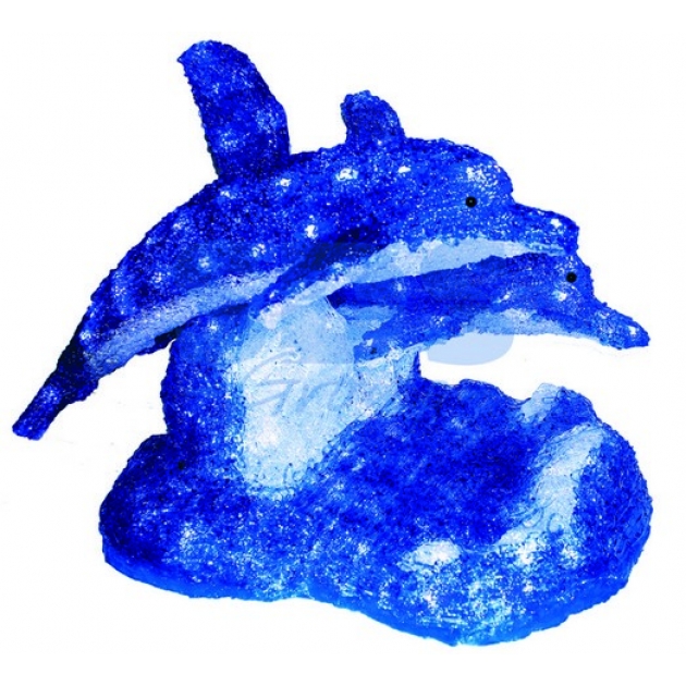 Акриловая фигура Синие дельфины 65х48х48 см,136 светодиодов, понижающий трансформатор в комплекте, Neon Night 513-132