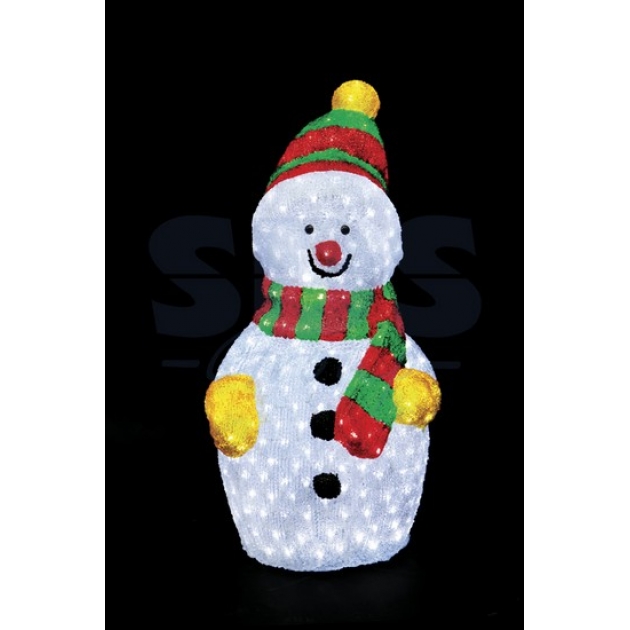 Акриловая фигура Снеговик 90х48 см, 450 светодиодов, понижающий трансформатор в комплекте, Neon Night 513-243