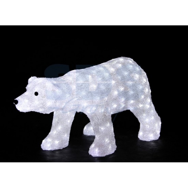Акриловая фигура Белый медведь, 81х41х45 см, 270 светодиодов белого цвета, понижающий трансформатор в комплекте, Neon Night 513-248