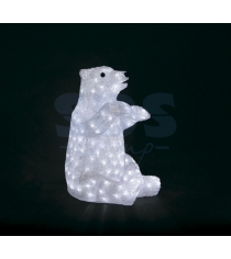 Акриловая фигура Белый медведь 36х41х53 см, 200 светодиодов, понижающий трансфор...
