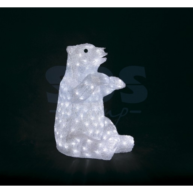 Акриловая фигура Белый медведь 36х41х53 см, 200 светодиодов, понижающий трансформатор в комплекте, Neon Night 513-249