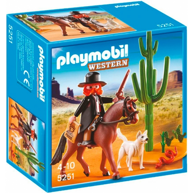 Playmobil серия дикий запад Шериф на лошади 5251pm