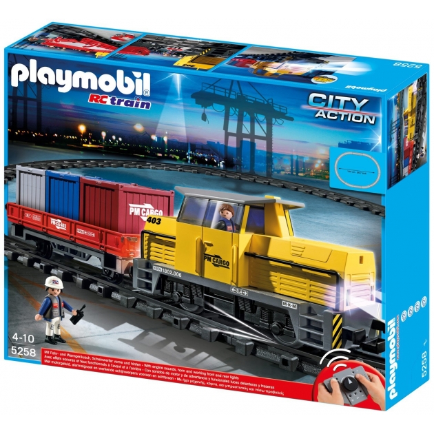 Playmobil Порт Грузовой поезд с контейнерами 5258pm