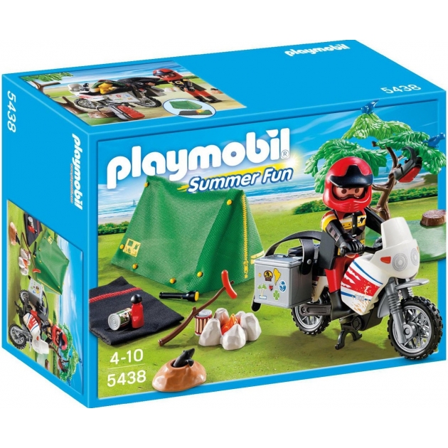 Playmobil серия каникулы Мотоциклист со складной палаткой 5438pm