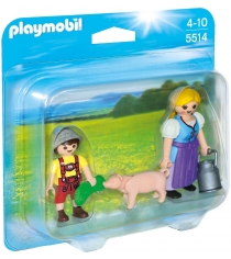 Playmobil Ферма Набор Крестьянка и мальчик 5514pm