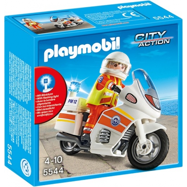 Playmobil Береговая охрана Мотоцикл первой помощи с мигалкой 5544pm