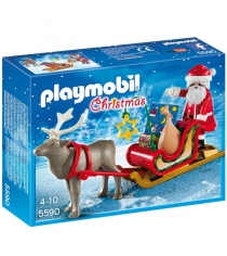 Игровой набор Playmobil Рождество Санта в санях с северным оленем 5590pm...