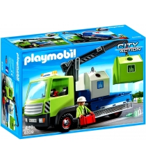 Городские службы Playmobil Грузовик для перевозки стеклянной тары с контейнерами...