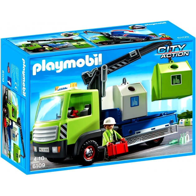 Городские службы Playmobil Грузовик для перевозки стеклянной тары с контейнерами 6109pm